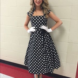 Retro style polka dotted dress
